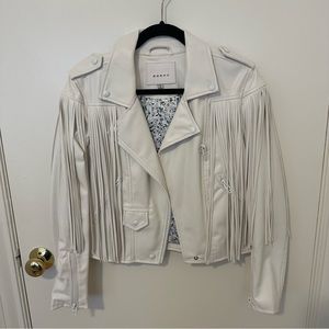 Blank NYC White Fringe Jacket